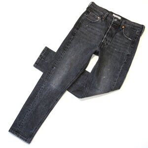 Levi's 501 Skinny in Read Em & Weep Altered Seamed Stretch Crop Jeans 27